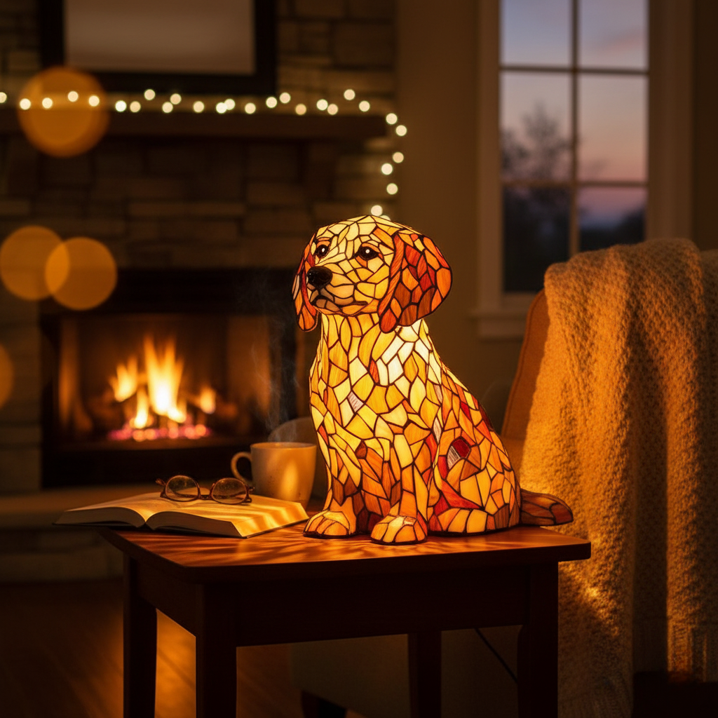 Lily, a spiritual golden retriever sculpture