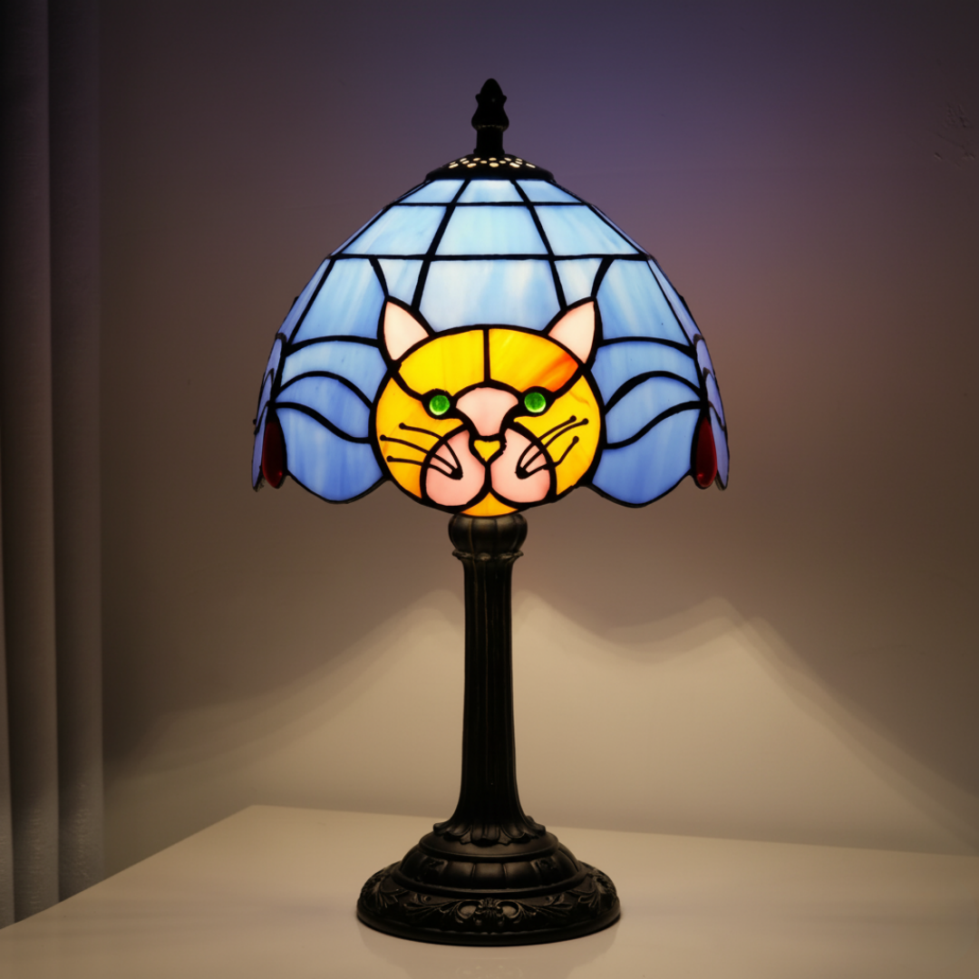Lampada da tavolo comodino gatto barocco vintage
