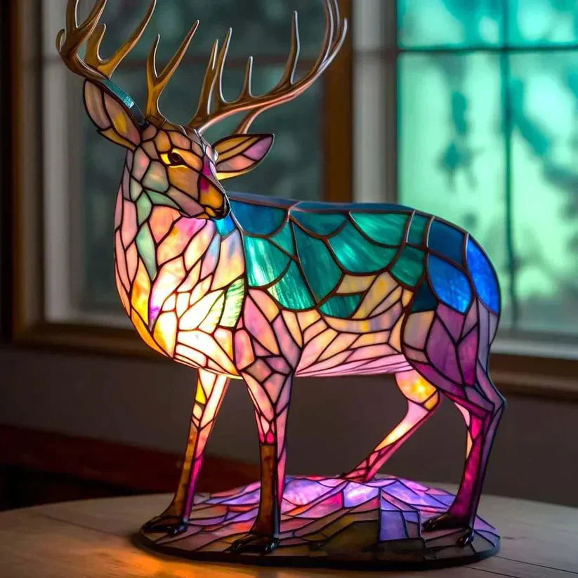 Lampada con base a sabbia a tema cervo