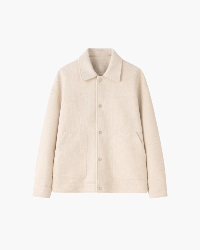 Overshirt classica con trama a nido d'ape