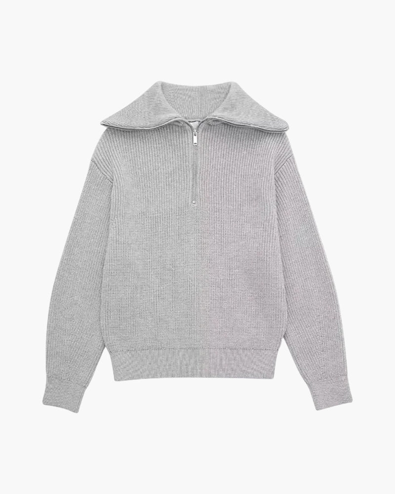 Maglione a righe con cerniera