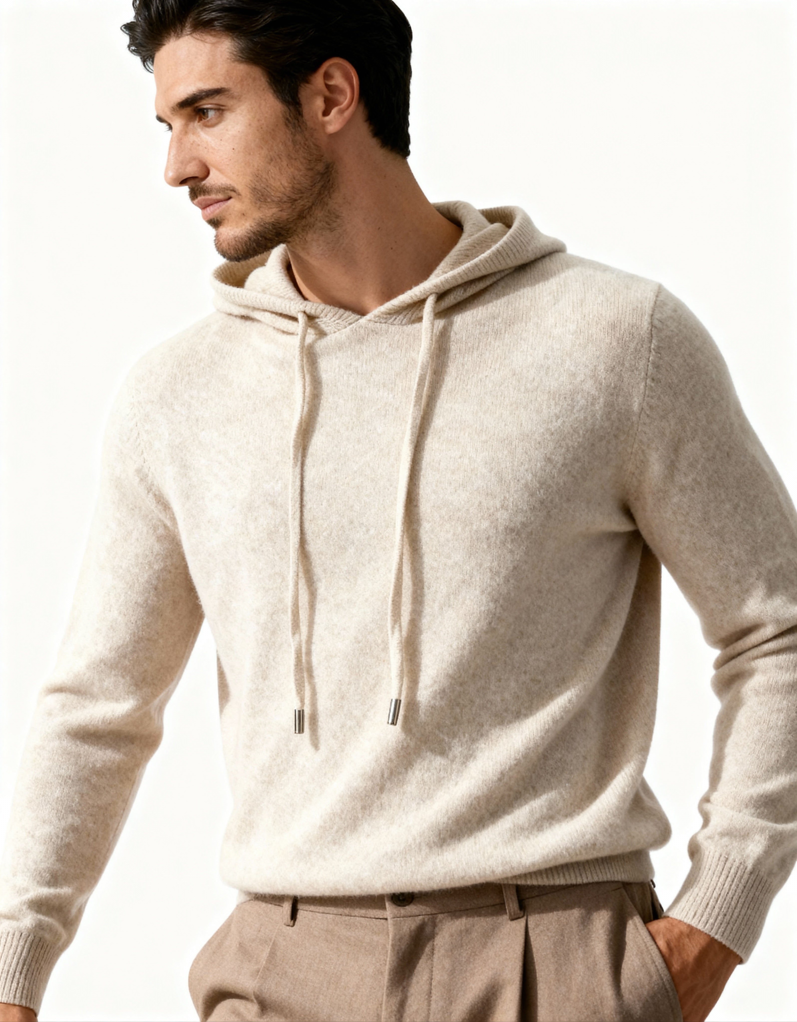 Felpa con cappuccio 100% cashmere