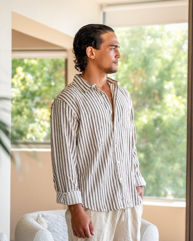 Camicia a righe da uomo