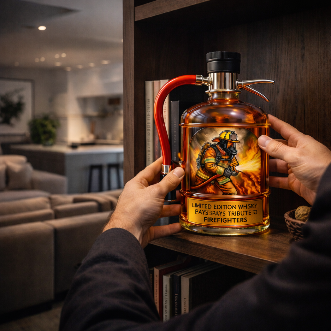 Decorative Whiskey Bottle - Fire Extinguisher Design