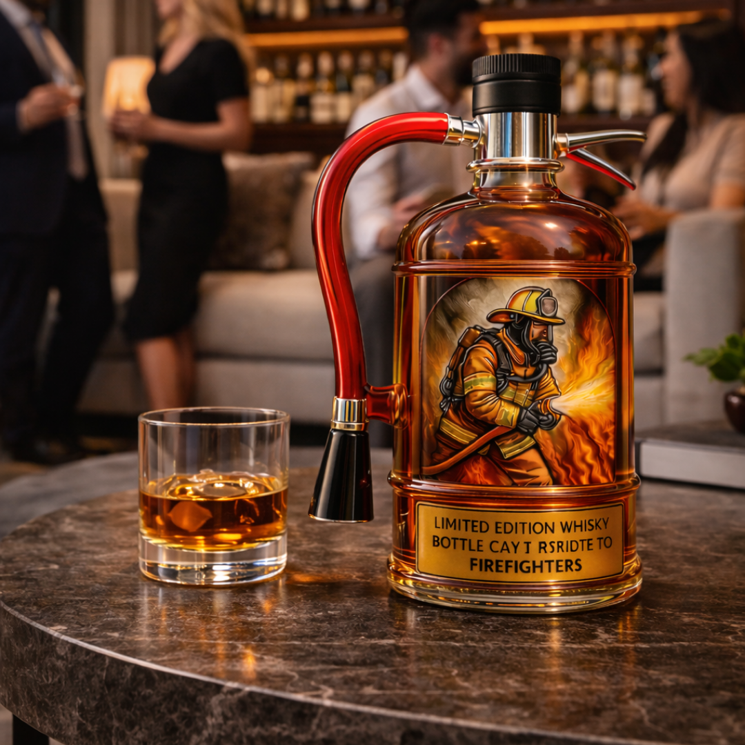 Decorative Whiskey Bottle - Fire Extinguisher Design