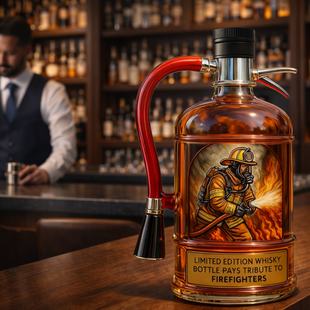 Decorative Whiskey Bottle - Fire Extinguisher Design