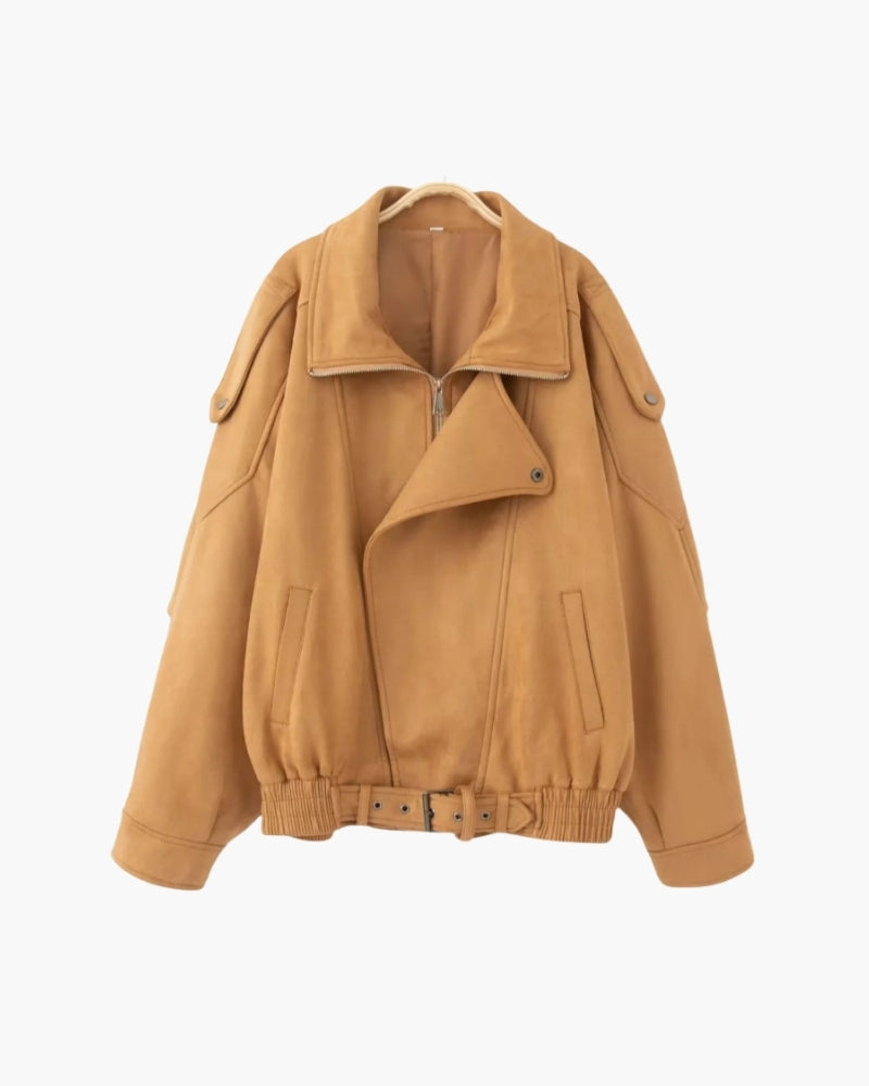 Giacca Vintage in Camoscio con Drappeggio