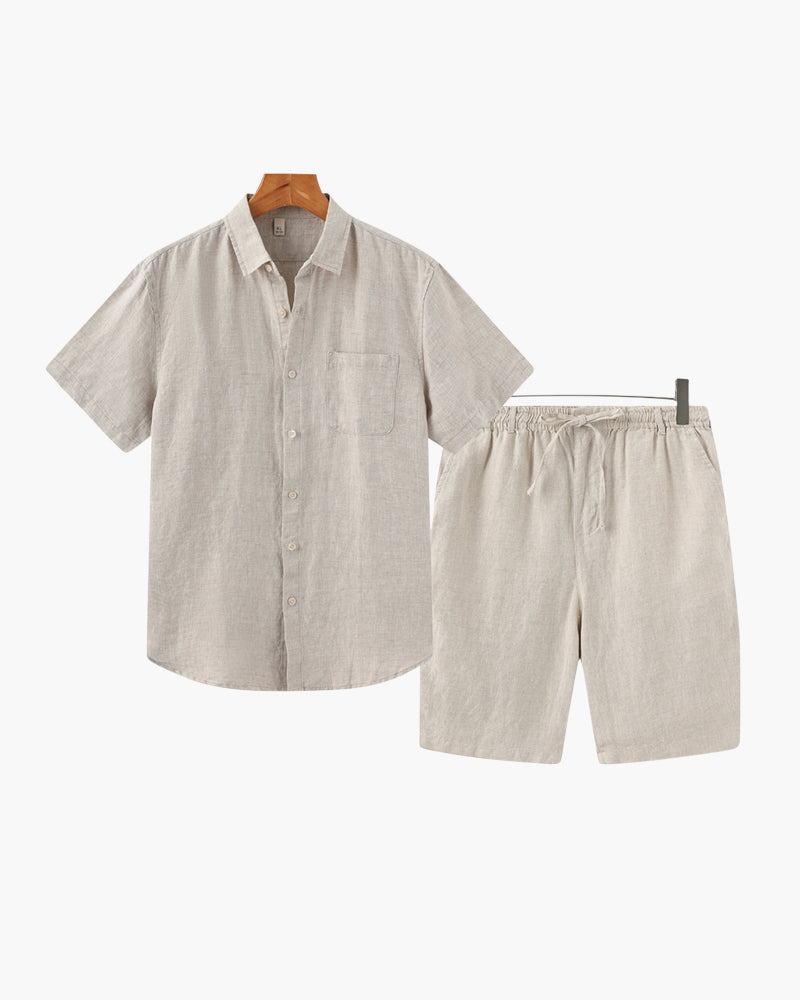 Completo in lino Old Money (pantaloncini)