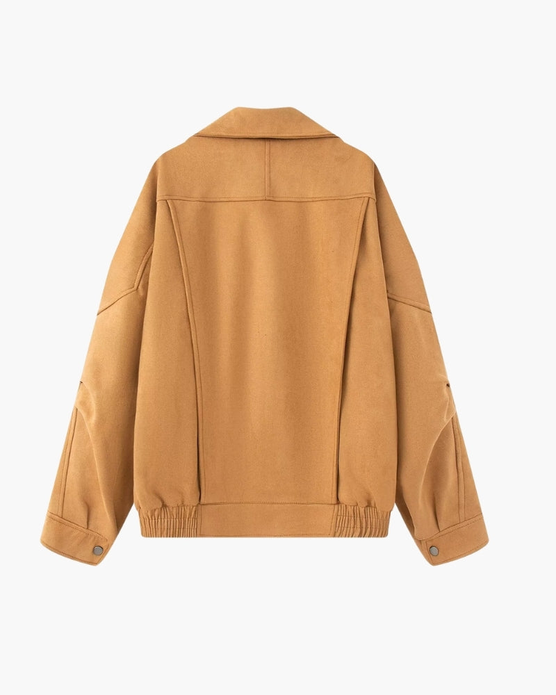 Giacca Vintage in Camoscio con Drappeggio