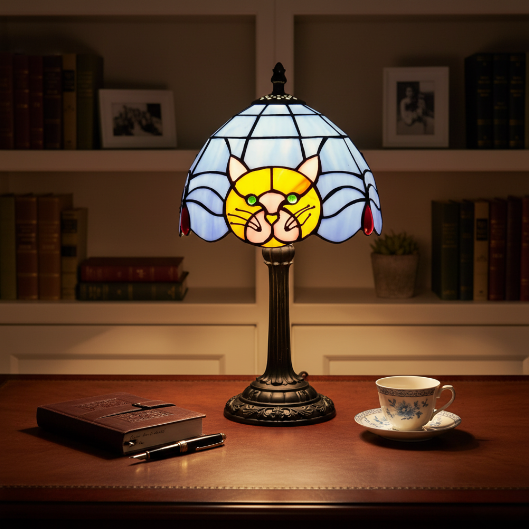Lampada da tavolo comodino gatto barocco vintage