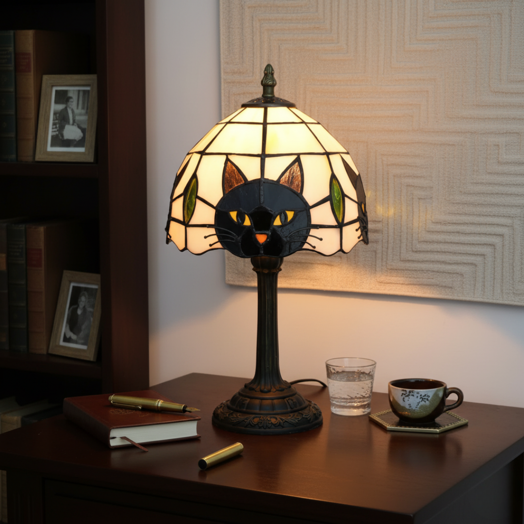 Lampada da tavolo Gatto nero barocco retrò