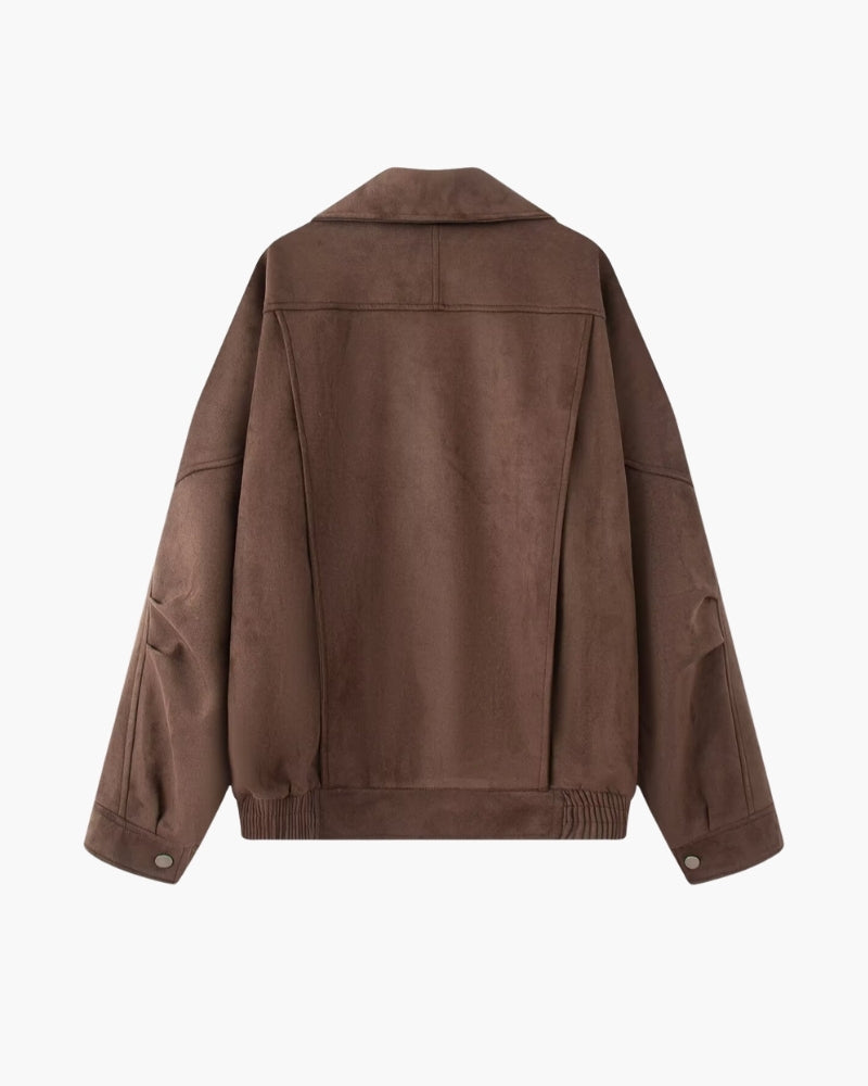 Giacca Vintage in Camoscio con Drappeggio