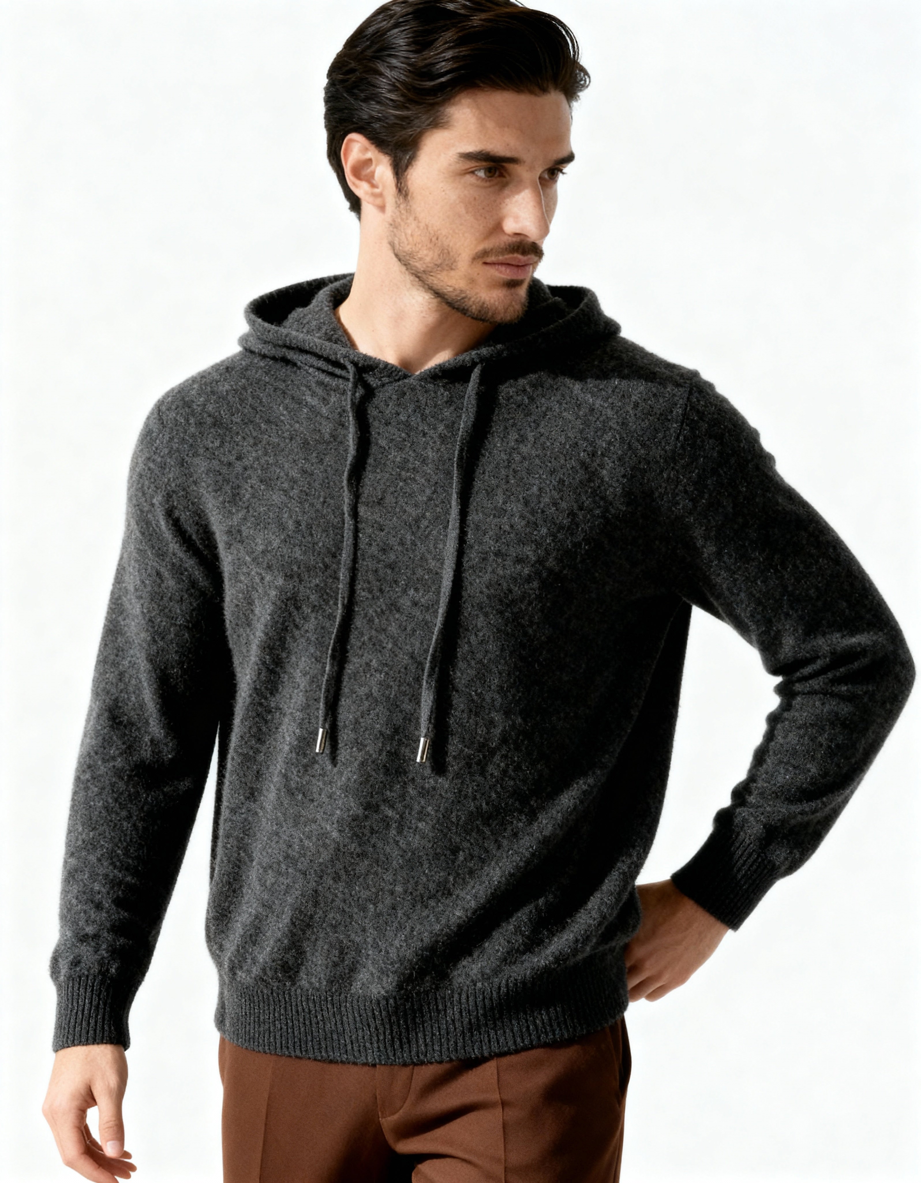 Felpa con cappuccio 100% cashmere