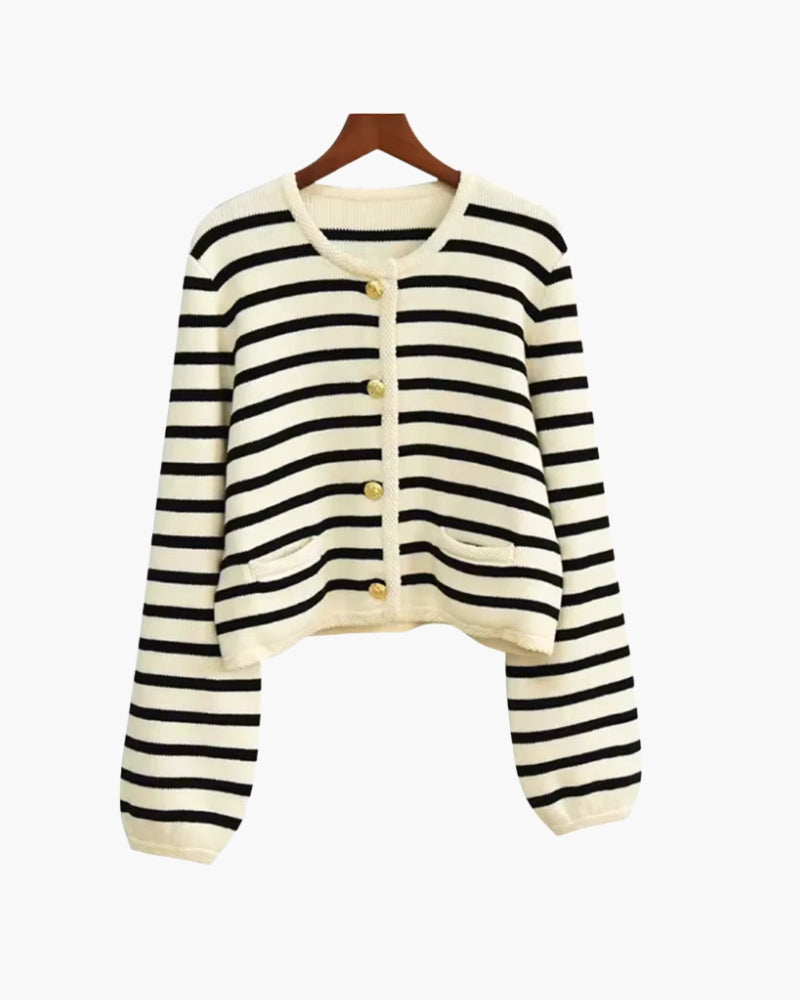 Gilet premium in lana a righe
