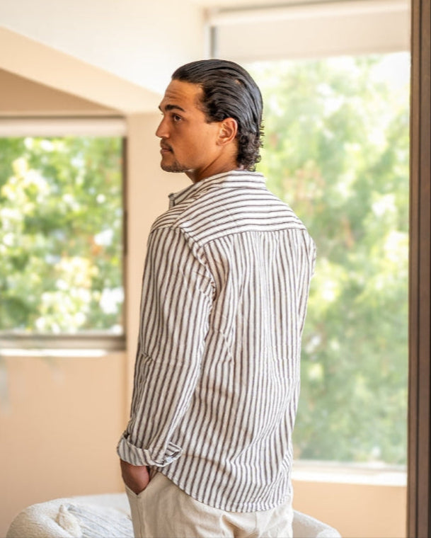 Camicia a righe da uomo