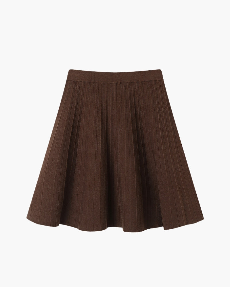 Mini gonna Oxford in lana plissettata