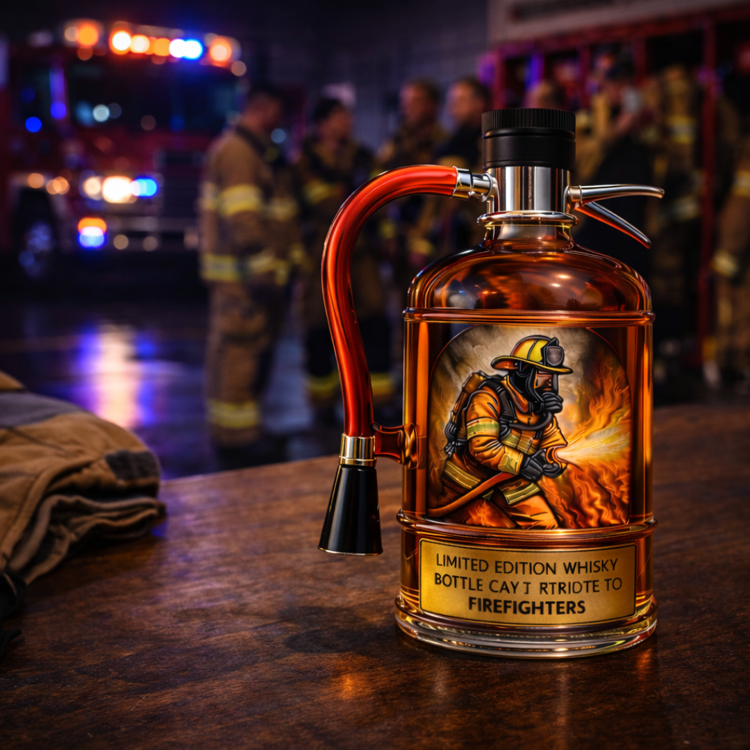 Decorative Whiskey Bottle - Fire Extinguisher Design