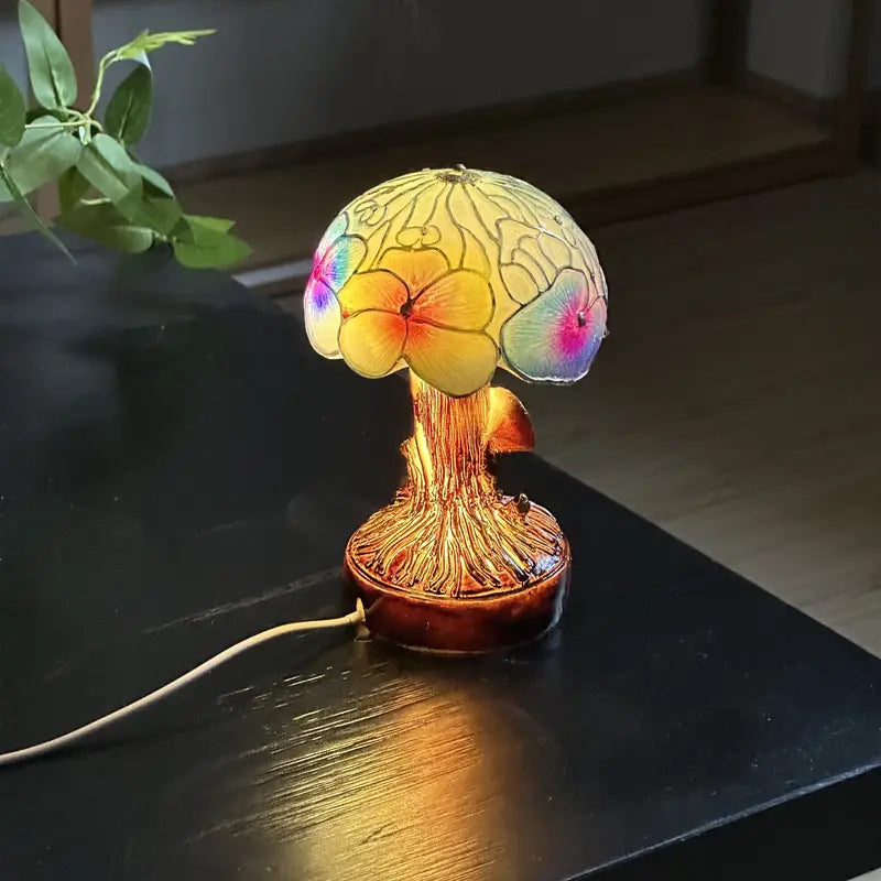 Lampada floreale a fungo Boho Chic