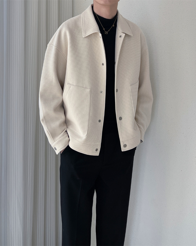 Overshirt classica con trama a nido d'ape